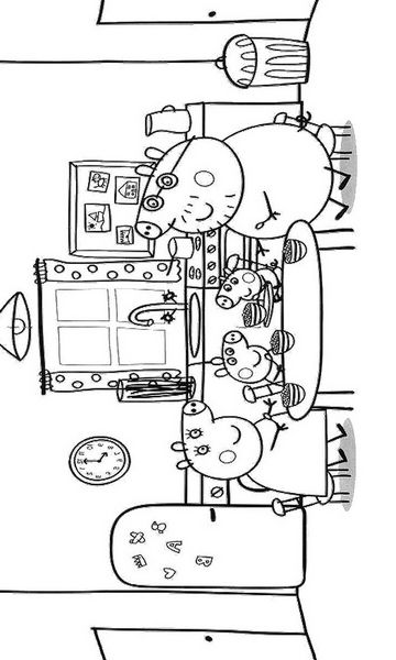 kolorowanka Świnka Peppa malowanka do wydruku z bajki dla dzieci, do pokolorowania kredkami, obrazek nr 30